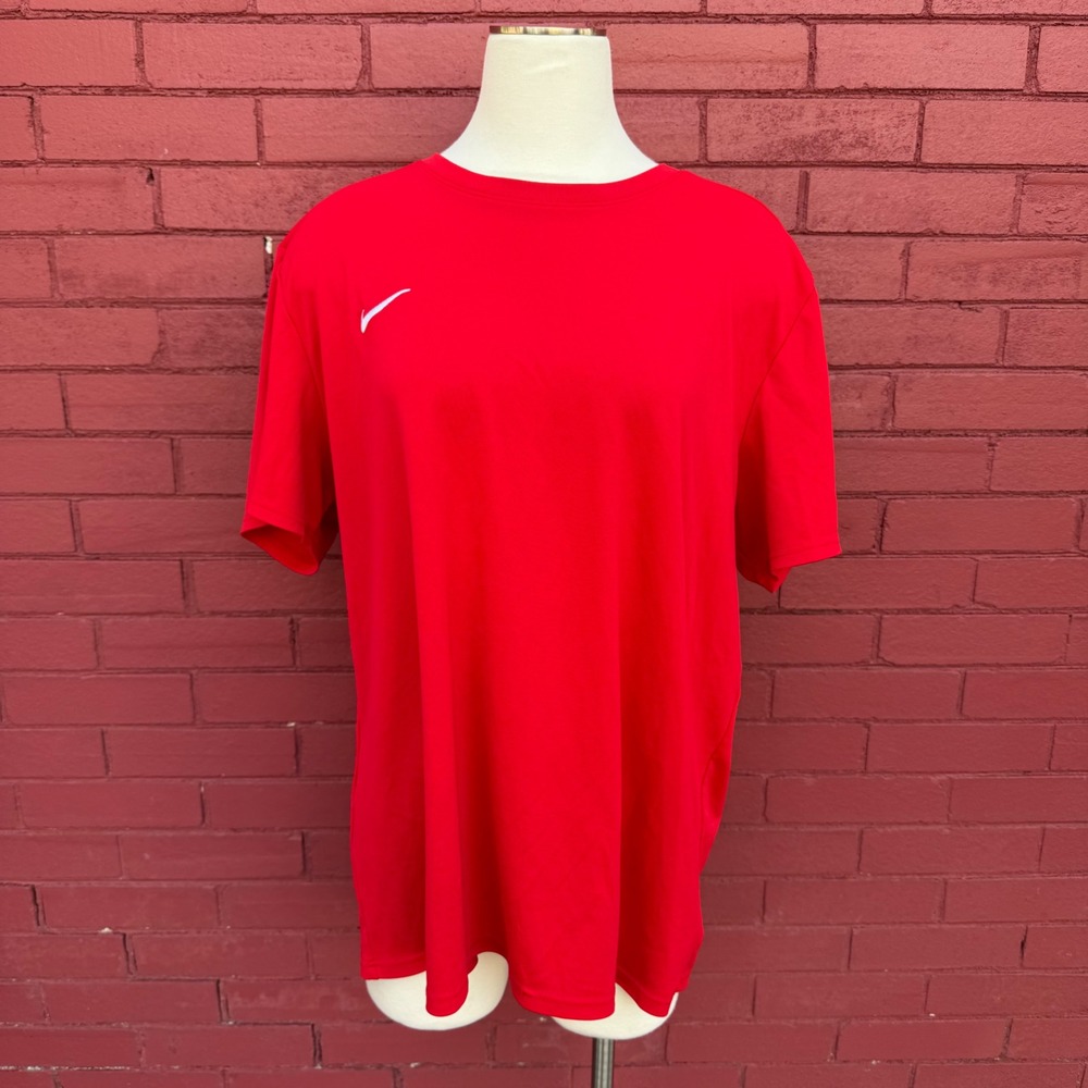 Nike Dri-FIT Mens Shirt XXL Red Short Sleeve Performance Training Swoosh Logo